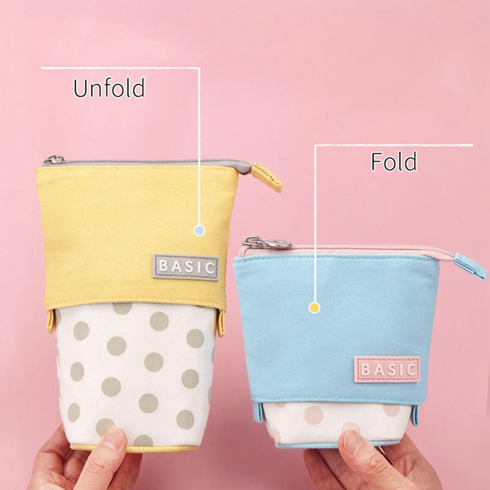 Pencil Telescopic Holder Bag Portable Canvas Cosmetic Pouch