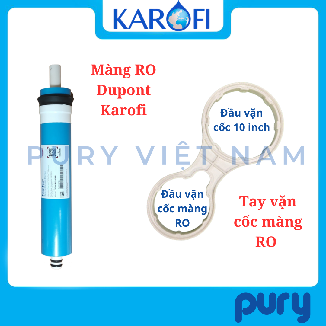 Tay vặn cốc máy lọc nước 10inch, 20 inch, tay vặn cốc màng RO, Tay vặn cốc lọc 123 Karofi model S-s038, U03, U05, U95, P95, O-p1310 - Hàng chính hãng