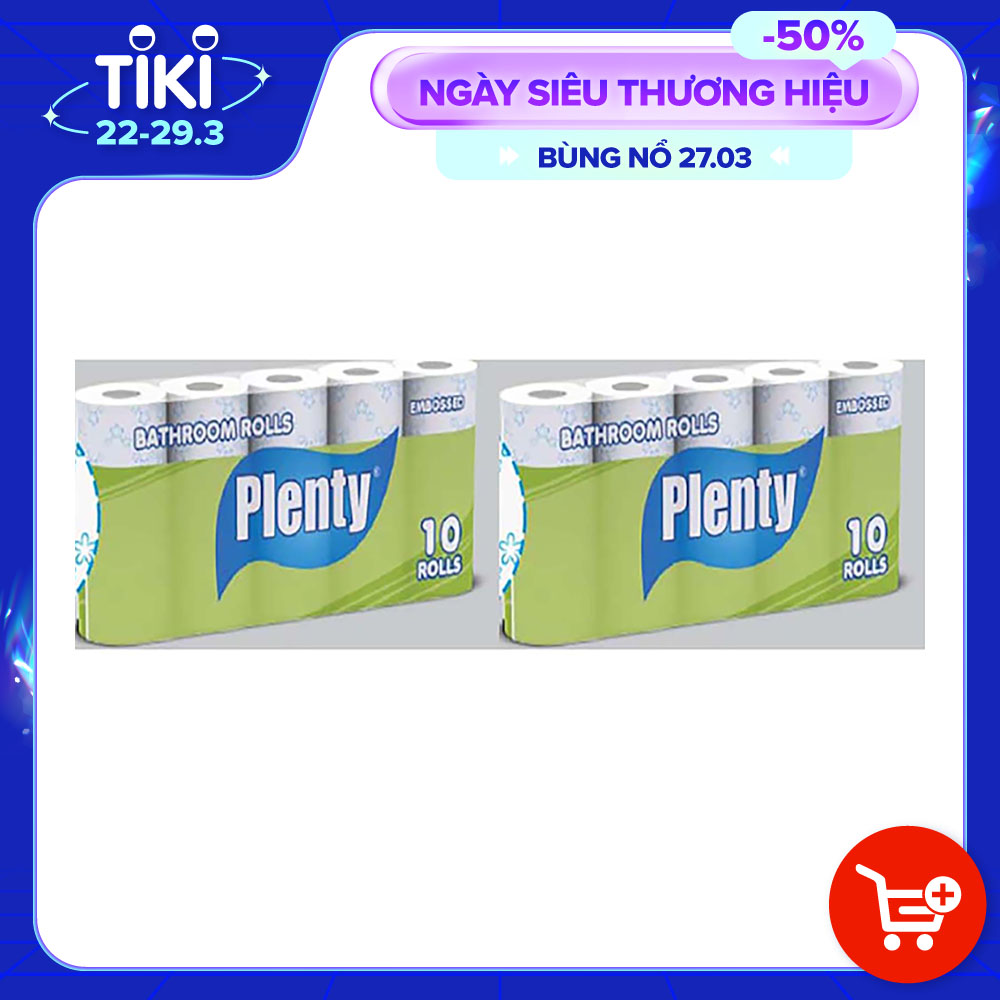 Combo 20 cuộn Giấy vệ sinh PLENTY, 2 Lớp, 215 Tờ/cuộn