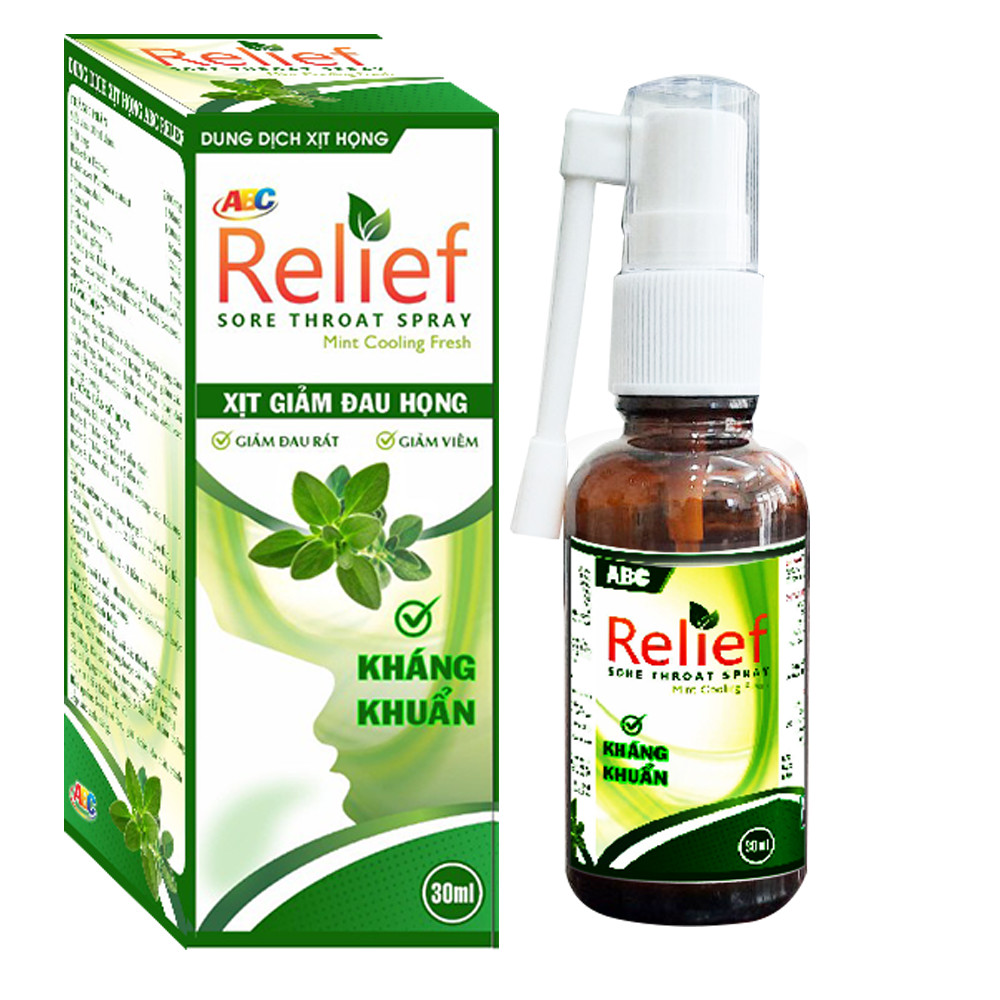 Xịt họng , giảm đau, sát khuẩn , viêm  họng ABC Relief 30ml