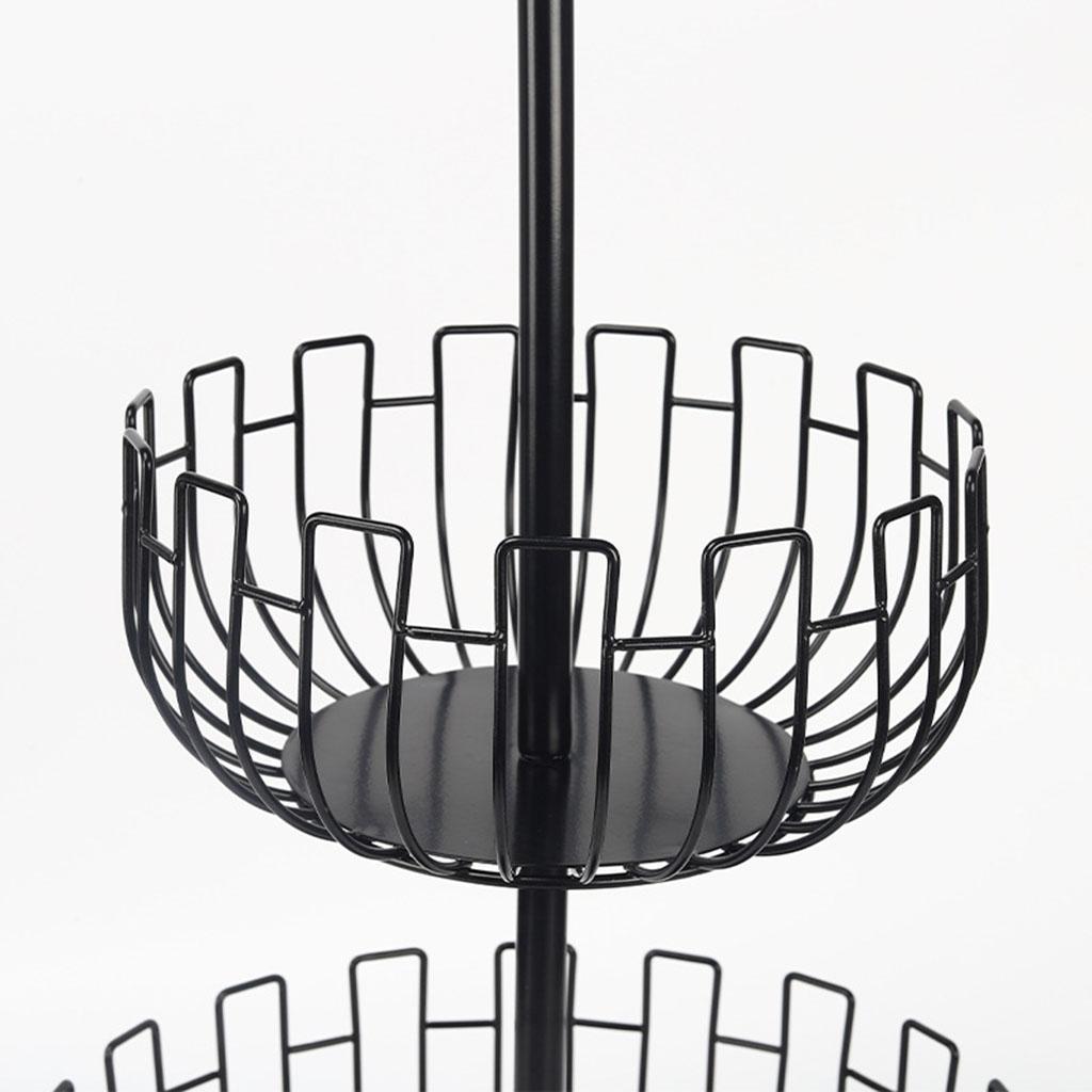 Iron Art 2 Tier Hanging Fruit Basket Holder Storage Rack Black Space Saver