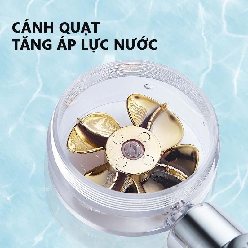 Bát sen tăng áp cánh quạt đầu xoay 360 độ có nút nhấn stop
