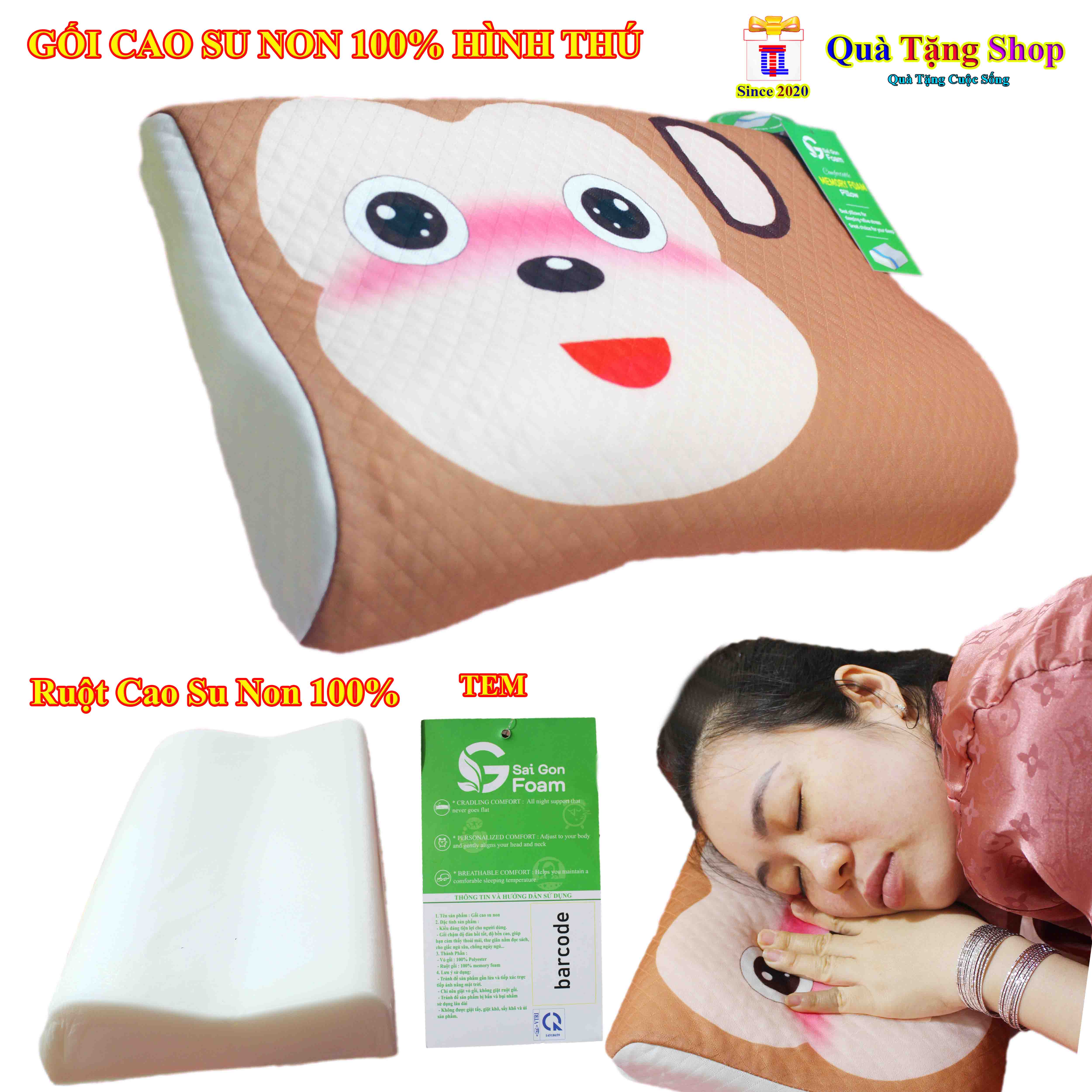 GỐI CAO SU NON CAO CẤP 100% SIÊU ÊM