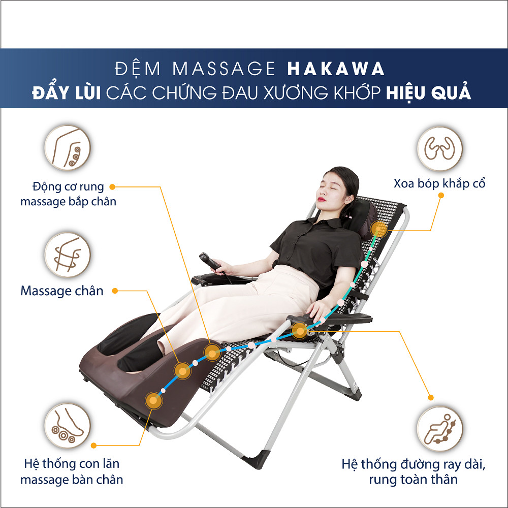 ĐỆM MASSGE HỒNG NGOẠI TOÀN THÂN CAO CẤP HAKAWA HK-M11 - HÀNG CHÍNH HÃNG