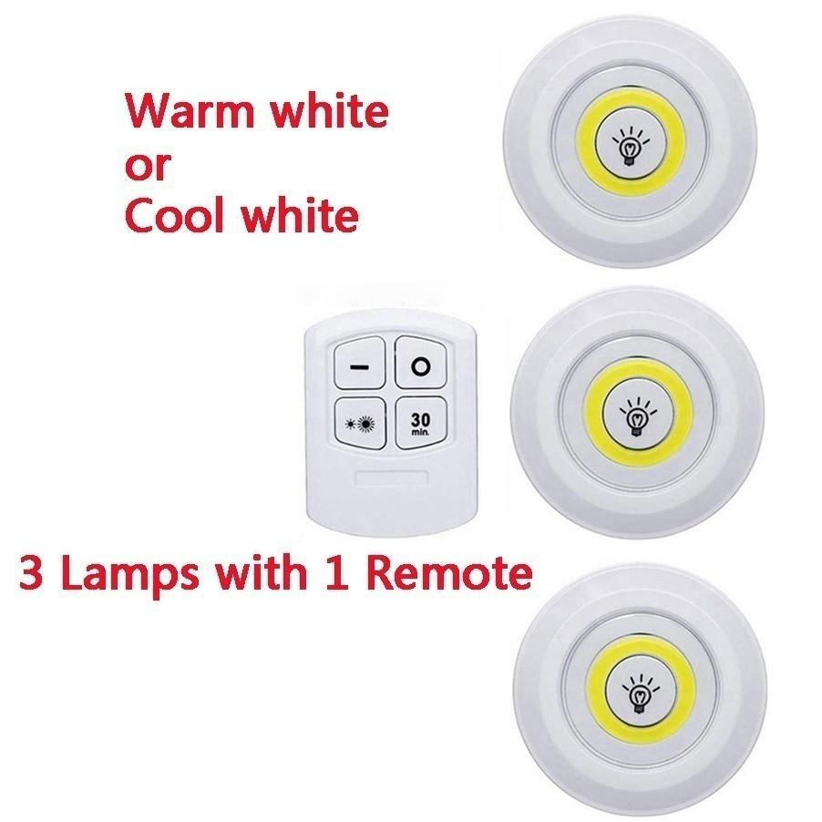 Bộ 3 Đèn Led Mini Dán Tường Điều Khiển Từ Xa