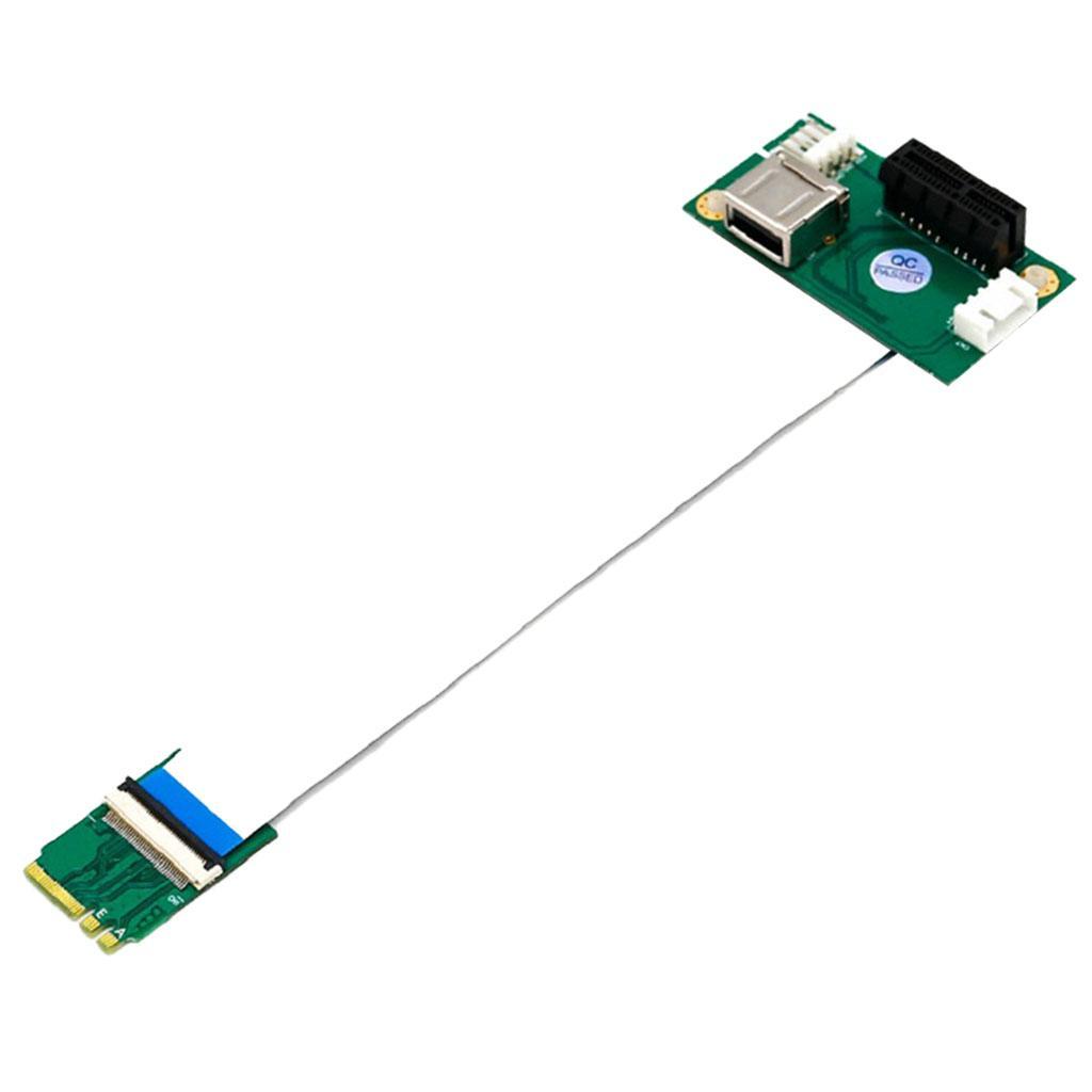 PCI-E X1/X4/X8/X16 to  M.2 Key A/E Adapter Card w/ USB Port & FPC Cable