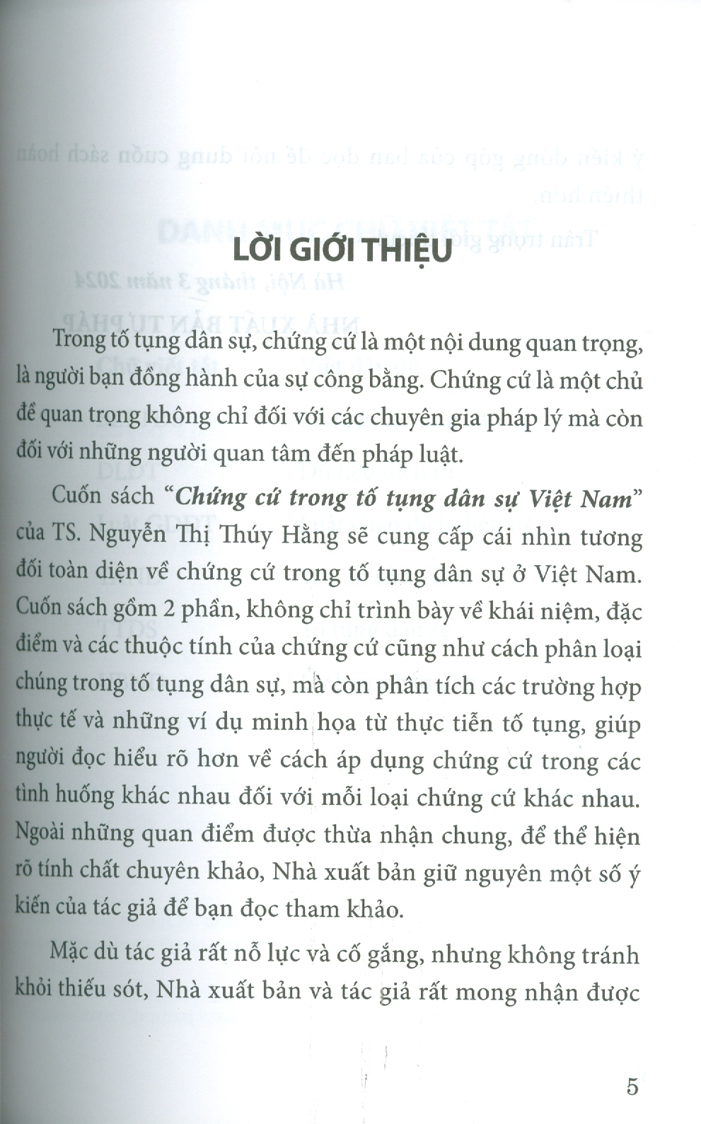 Chứng Cứ Trong Tố Tụng Dân Sự Việt Nam (Sách chuyên khảo) -  TS. Nguyễn Thuý Hằng