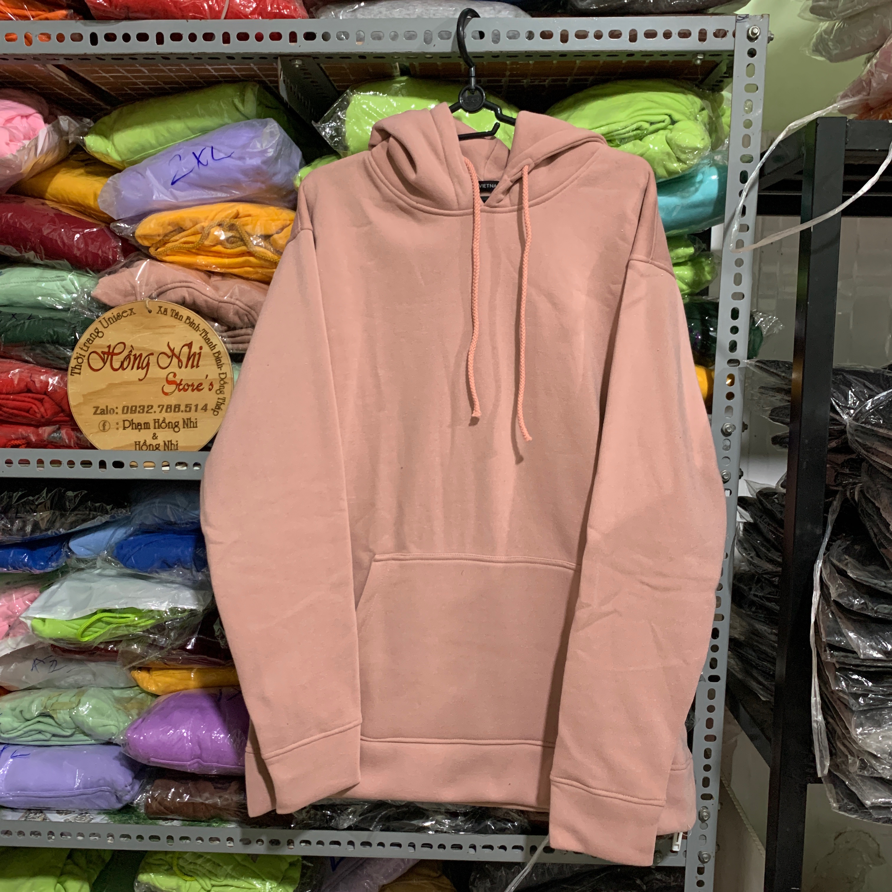 Áo Khoác Hoodie Trơn Ulzzang Unisex Hồng Ruốc Chất Nỉ Bông Cao Cấp Dáng Rộng Nam Nữ - MM