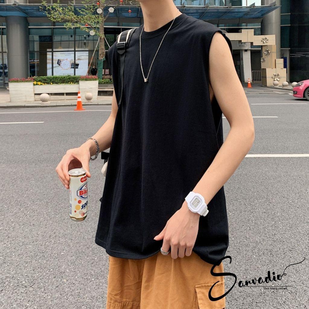 Áo ba lỗ nam SANVADIO Áo thun nam 3 lỗ TankTop form rộng co giãn mùa hè