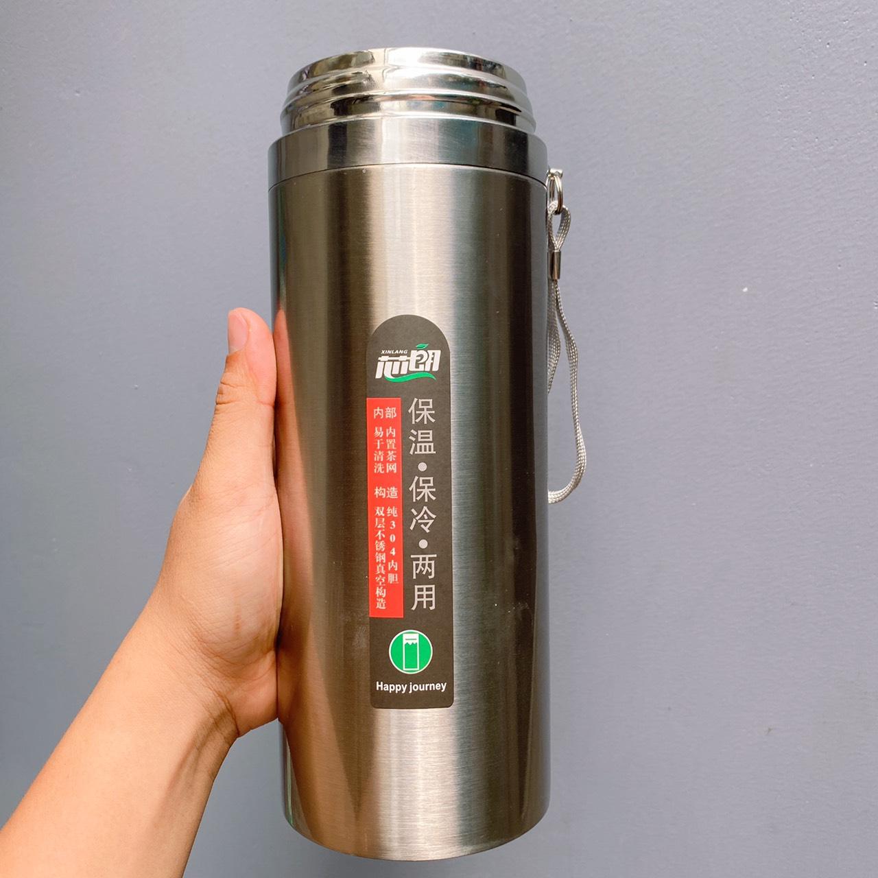 Bình Giữ Nhiệt Inox 304 1200Ml Giữ Nhiệt Trên 12H - KèM LọC Trà-   - Free Ship Toàn Quốc