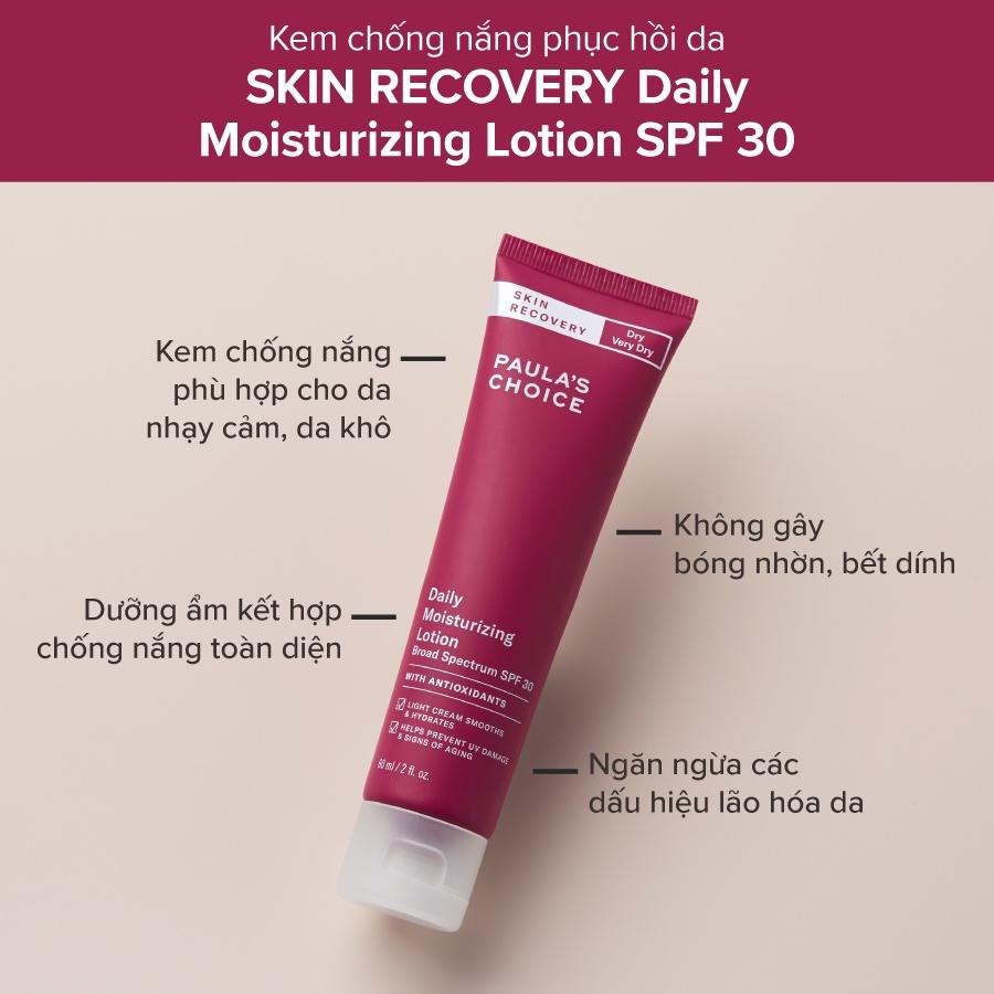 Kem Chống Nắng Phục Hồi Da Khô Nhạy Cảm Skin Recovery Daily Moisturizing Lotion SPF 30 60ml (Mã 1460)