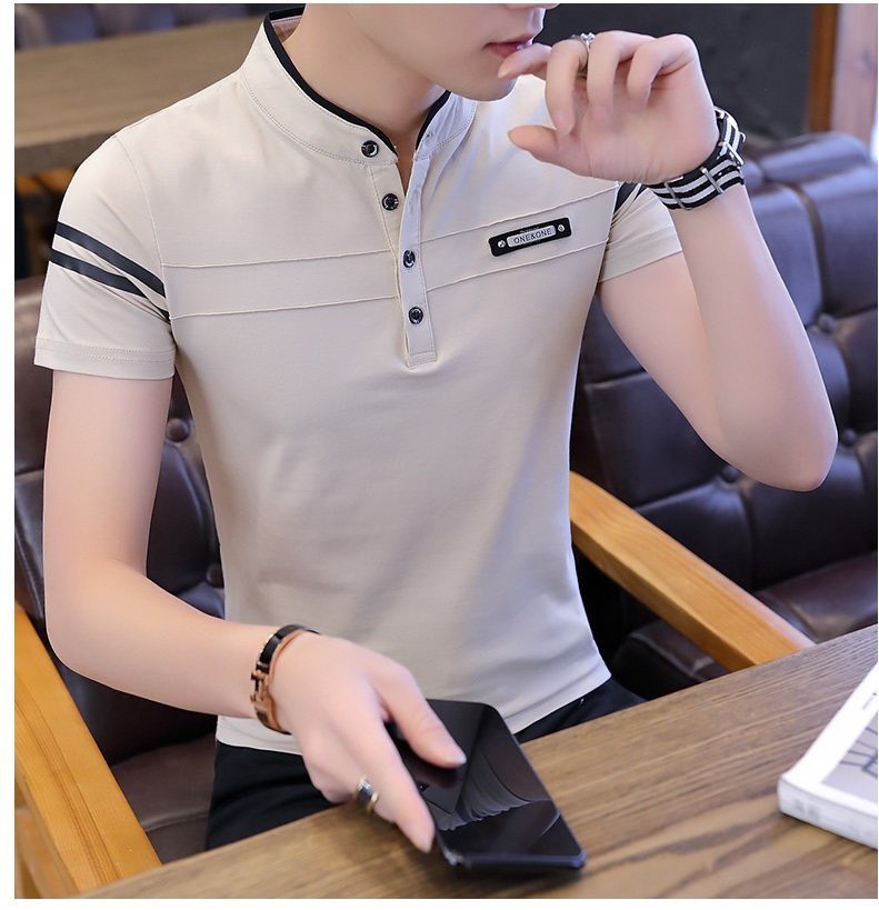 Áo thun nam cổ trụ tay ngắn vải thun cotton xịn co giãn size 40kg đến 85kg MKT01