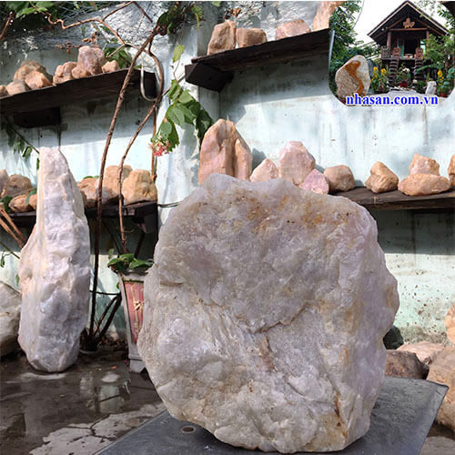 Trụ đá thạch anh hồng thô tự nhiên nguyên khối cải thiện phong thủy 18kg )-K96