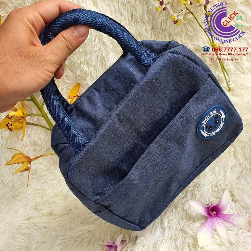 Túi Đựng Hộp Cơm Giữ Nhiệt Lunch Bag - Lót giấy Nhôm + Vải Oxford dầy chống thấm nước - giỏ Bỉm sữa mini có khóa kéo