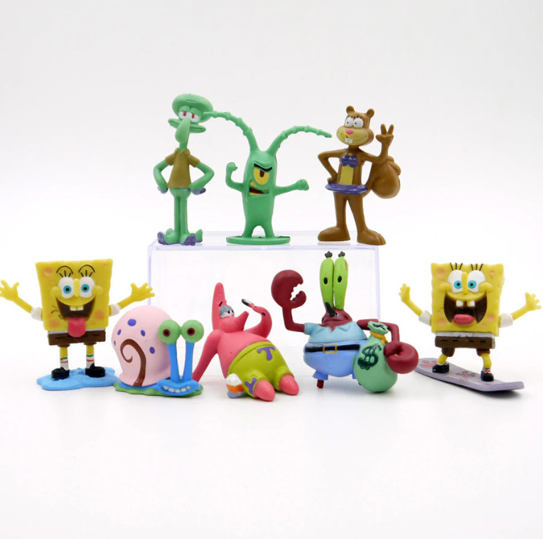 Bộ 08 Mô Hình Nhân Vật Bọt Biển Tinh Nghịch - Sponge Bob