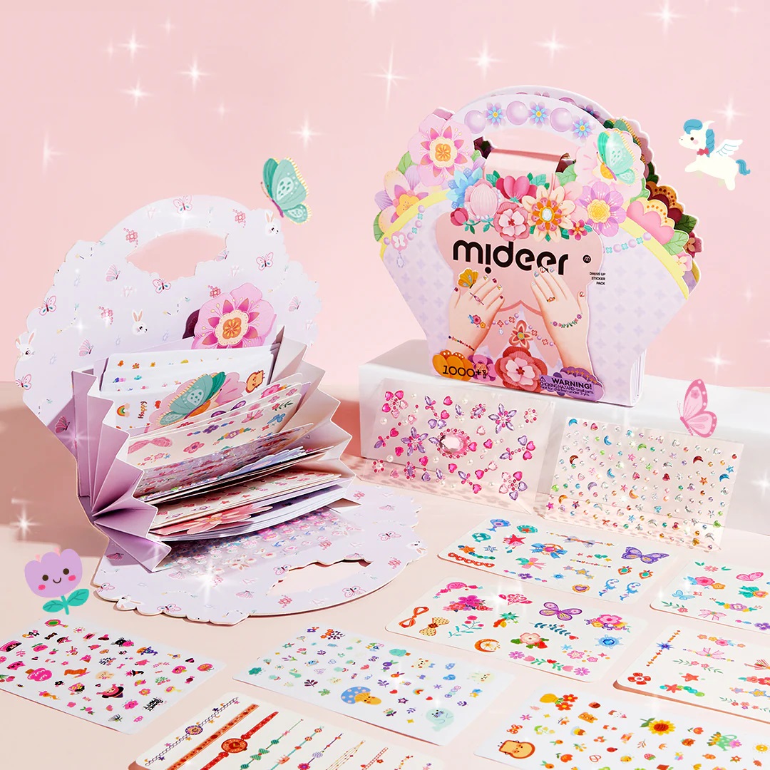 Đồ Chơi Sticker Hình Xăm, Dán Móng Tay Cho Bé Gái Mideer Garden Fairy Dress Up Sticker Pack 1000 miếng