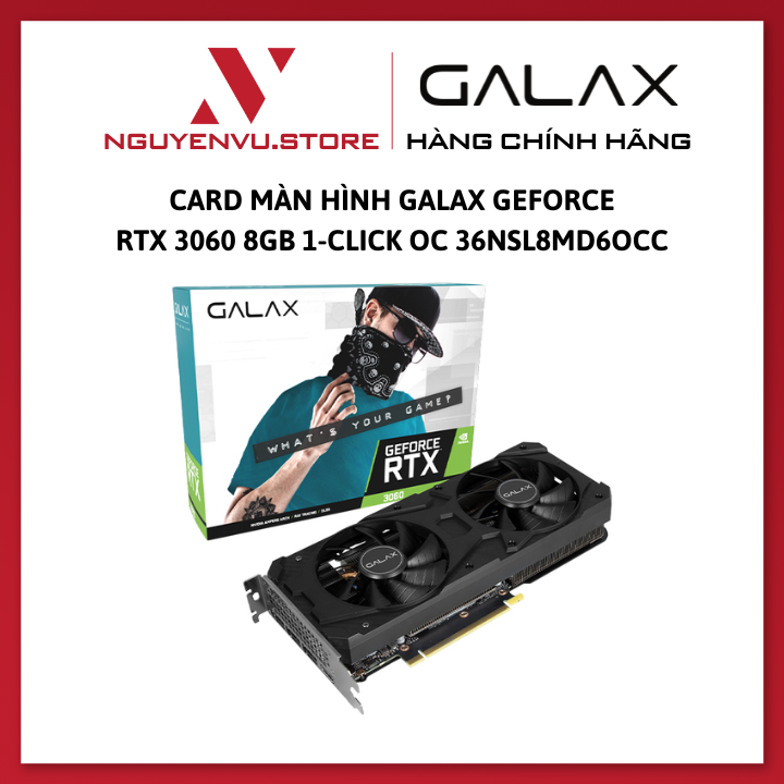 Card màn hình Galax GeForce RTX 3060 8GB 1-Click OC 36NSL8MD6OCC - Hàng Chính Hãng