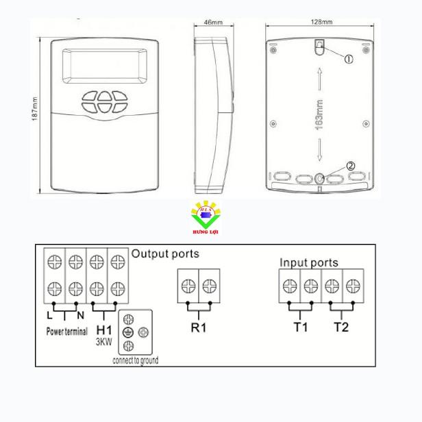 SR609C Bộ điều khiển nhiệt độ thông minh tích hợp điều áp Máy Nước Nóng Năng Lượng Mặt Trời