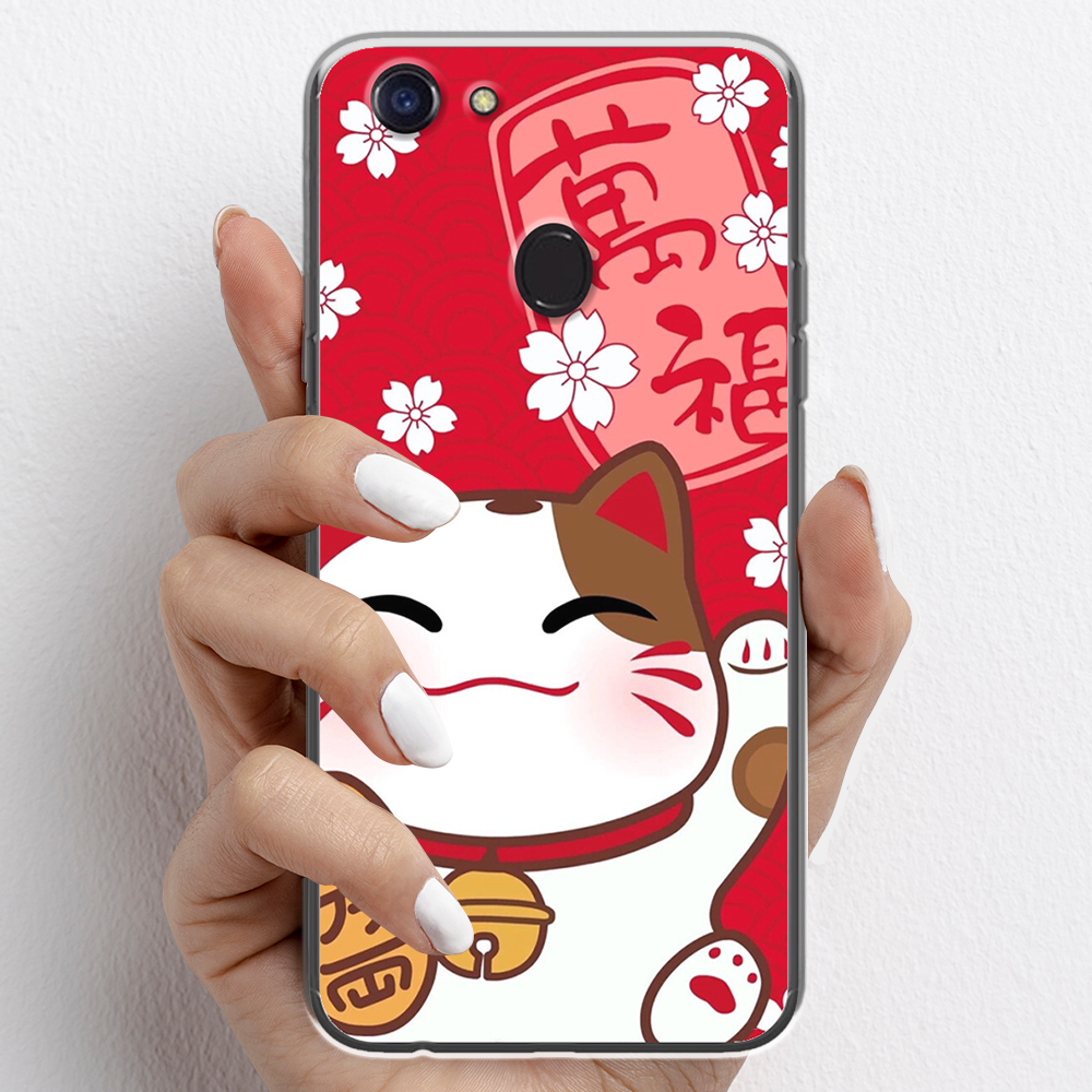 Ốp lưng cho Oppo F5 nhựa TPU mẫu Mèo thần tài