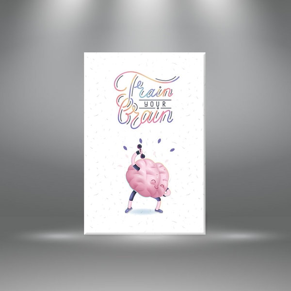 Tranh cổ động "Train your brain" | Tranh tạo động lực W3042 Canvas - khổ đứng