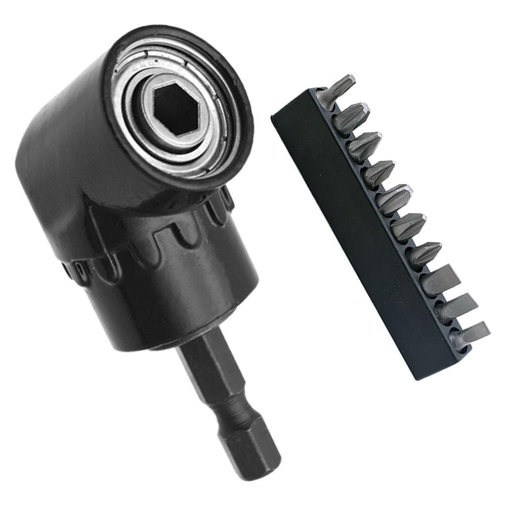 2x Black Drill Bit Holder Magnetic Bit Angled Bit Extension Electric Drills