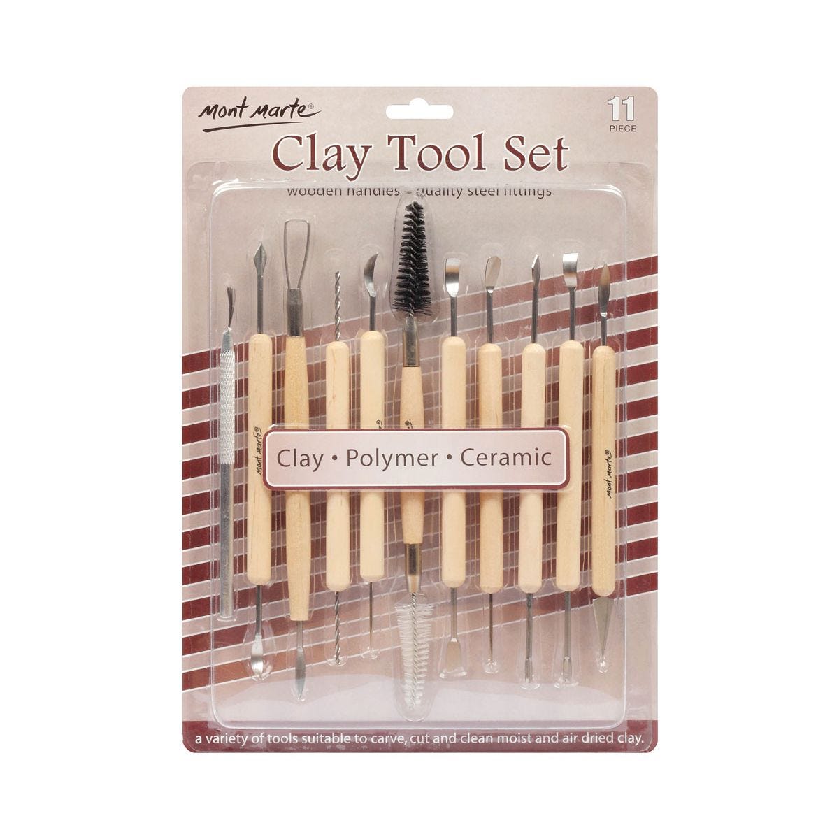 Bộ dụng cụ tạo hình điêu khắc Mont Marte- Clay Tool Set 11pce