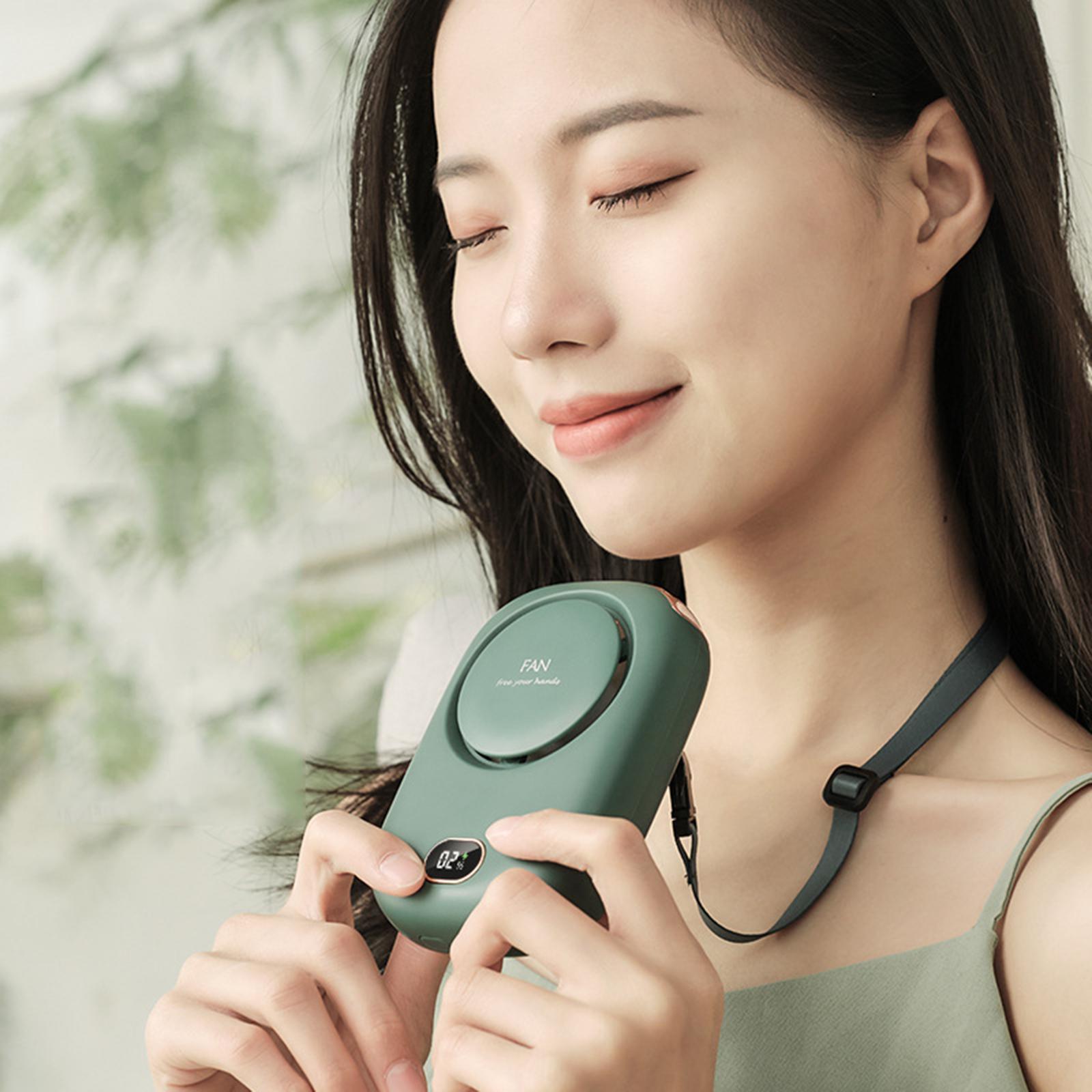 2 Set Mini Neck Fan Portable Personal Cooling Fan USB Rechargable