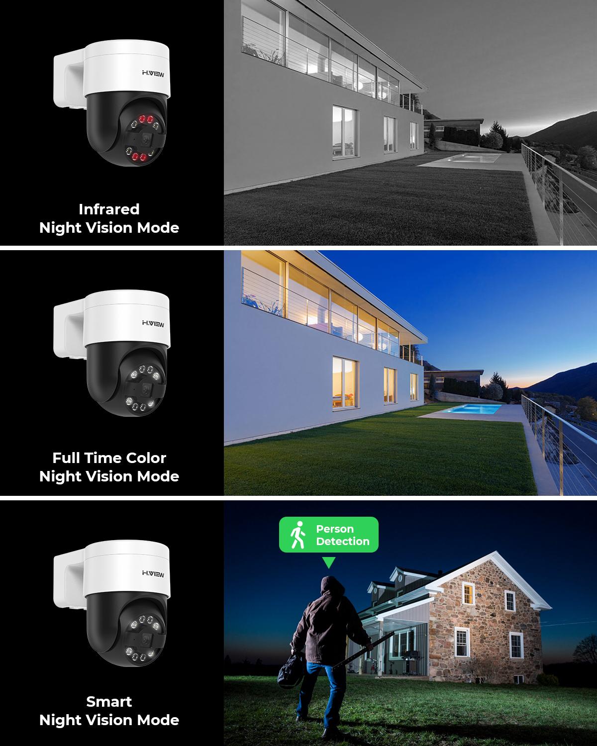 H.View Cctv Security Camera Poe Ip Ptz 5Mp 8mp 4K Dome Giám sát video âm thanh ngoài trời cho hệ thống Nvr Kích thước cảm biến Xmeye: 8MP
