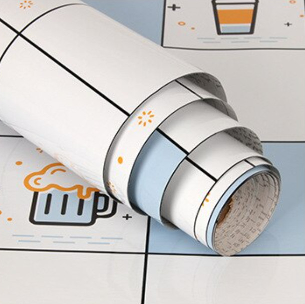 CUỘN 3 mét decal dán bếp tráng nhôm cách nhiệt Ô THỨC UỐNG XANH khổ 60cm có keo sẵn