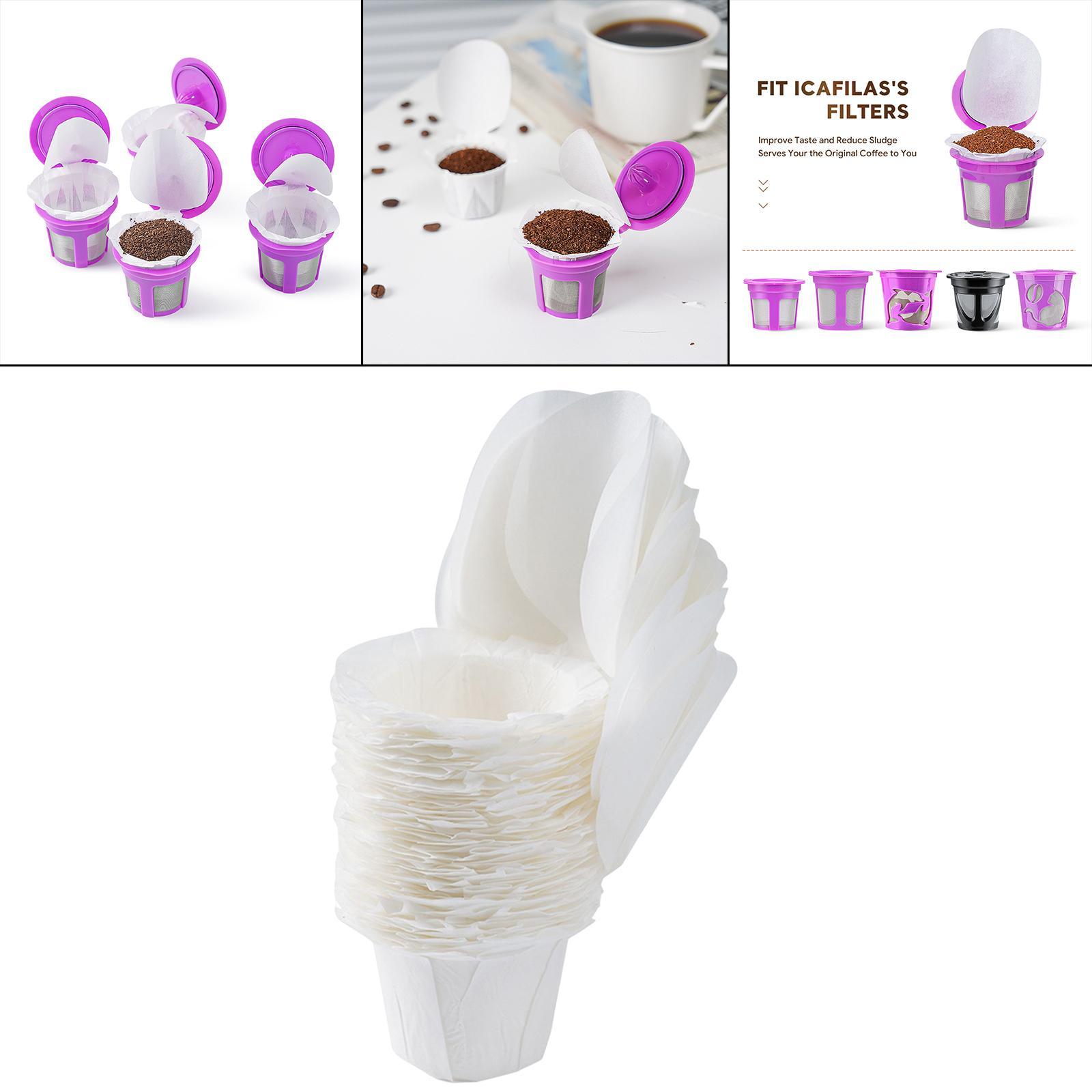 50Pcs Coffee Filters with Lid Coffee Pod Liner Paper Coffee Machine Filters for 1.0 & 2.0 Coffee Maker Part