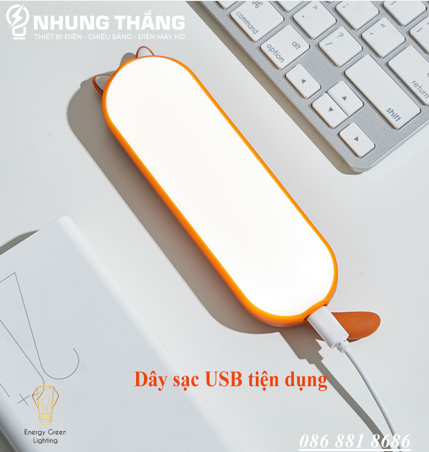 Đèn Led Dán Tủ Mèo Siêu Dễ Thương WH-B19 - Đọc Sách , Học Bài , Làm Việc - Dán Tường , Dán Tủ - Pin Sạc Tích Điện - Dung Lượng Pin Lớn