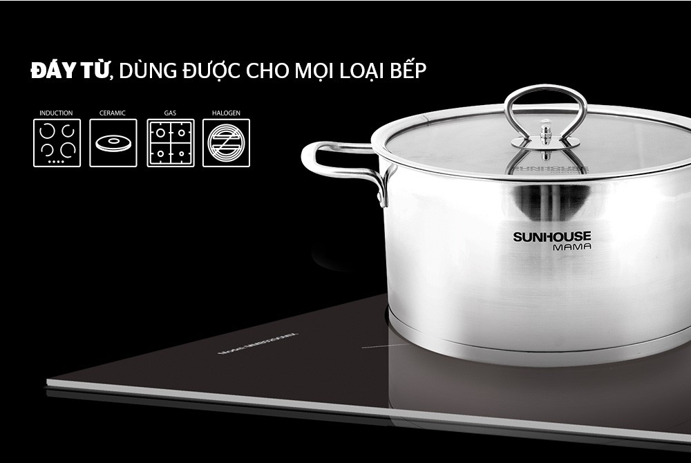 Bộ nồi inox 5 đáy Sunhouse Mama SH784
