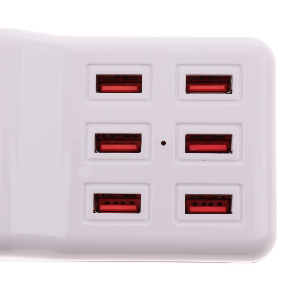 UK Plug High  USB Power Adapter Hub With 6 USB Ports For Charging