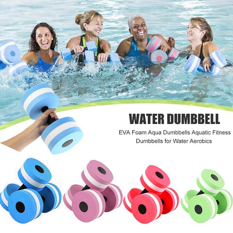 1 Pair Water Floating Sponge Type Dumbbell EVA Foam Fitness Sports Swimming Pool Exercise Adjustable Dumbbell Yoga Sports Goods