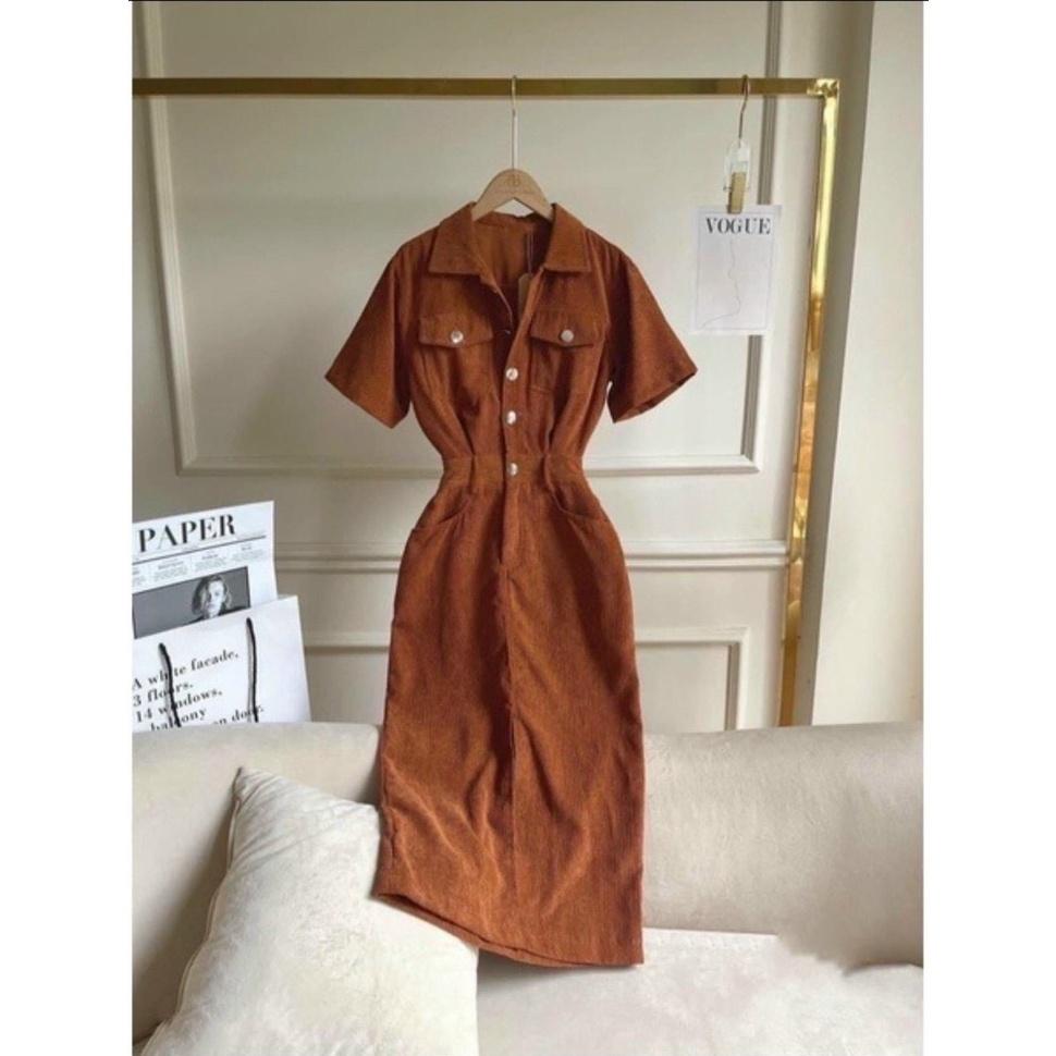 ĐẦM NỮ VÁY NỮ KIỂU DÁNG SƠ MI CHẤT TĂM XẺ CHƯỚC