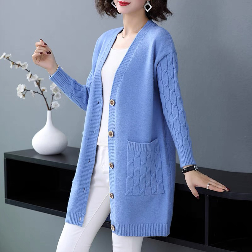 Áo len nữ cardigan dáng dài phong cách Hàn Quốc chất len mềm mại siêu xinh