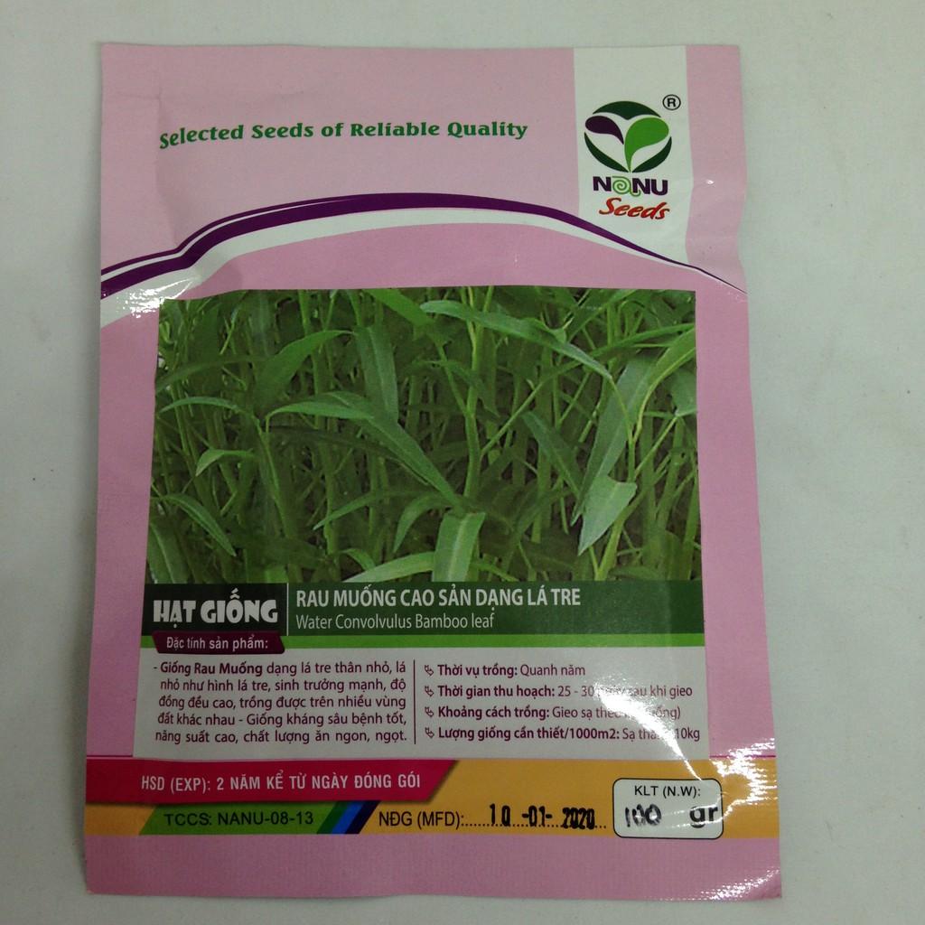 Gói 100g hạt giống rau muống lá tre Việt Nam