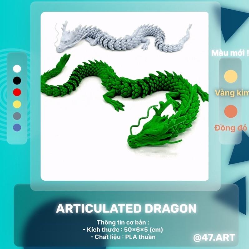 Đồ chơi khớp nối Rồng thần nhiều màu, trang trí, DECOR PHÒNG - ARTICULATED DRAGON