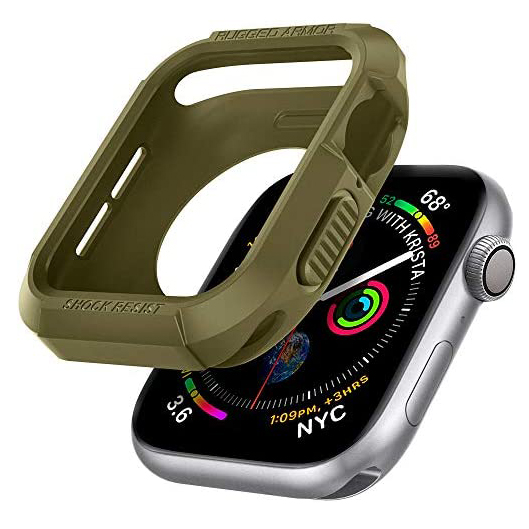 Ốp Lưng Dành Cho Apple Watch Series 6/SE/5/4 (40mm) SPIGEN Rugged Arrmor Olive Green Chống trầy xước hàng ngày với lớp chống sốc hoàn hảo  - Hàng Chính hãng