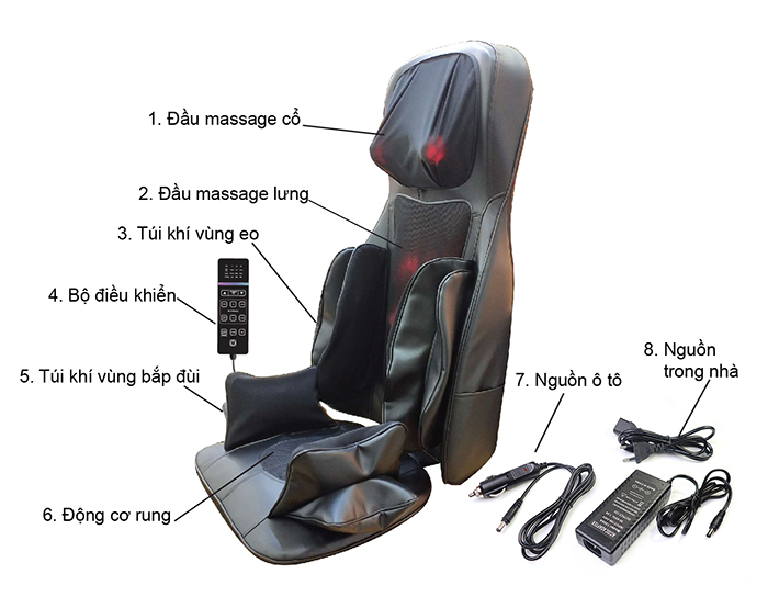 Ghế (Đệm) Massage Toàn Thân Nikio NK-181 - Máy Mát Xa Lưng, Cổ Vai Gáy, Con Lăn 3D Xoa Bóp Chuyên Sâu, Kết Hợp Hồng Ngoại, Rung Và Nhiệt Giúp Cơ Thể Thư giãn, Giảm Căng Thẳng - Màu đen