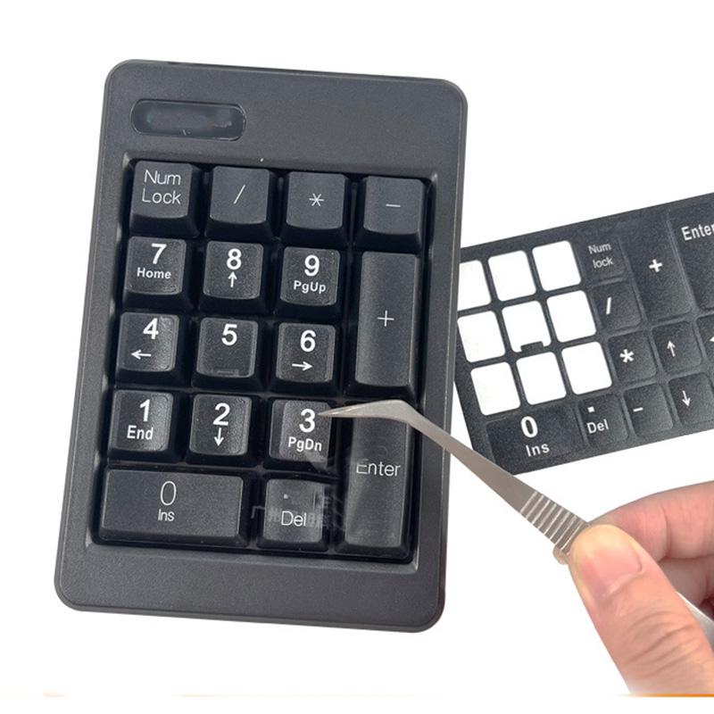 Đa Năng Bàn Phím Số Mini Numpad Miếng Dán Bố Trí Bền Bảng Chữ Cái Nền Đen Cho Máy Tính Laptop Bàn Phím USB Kế Toán