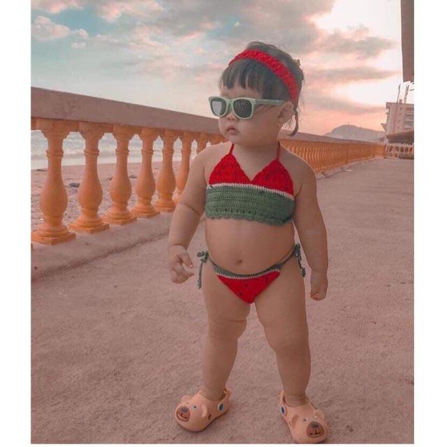 Set bikini len móc siêu cưng cho bé, inb size cho shop