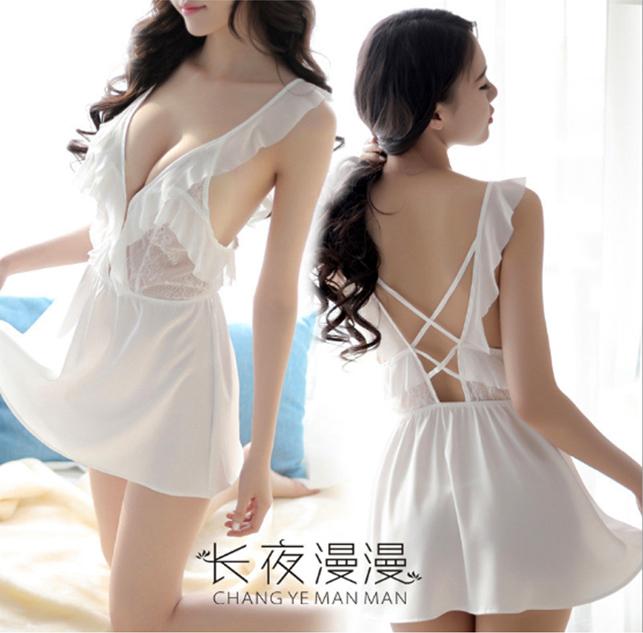 Váy ngủ siêu mỏng, Đồ ngủ nữ lụa cao cấp phối ngực ren bèo Freesize AN13