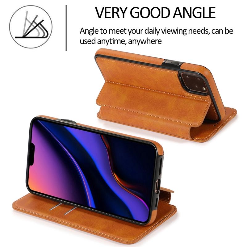 Ốp Lưng Da Nắp Gập Có Ngăn Đựng Thẻ Cho Iphone 11 Pro Xs Max Xr I8 I7 I6 Se2 Plus