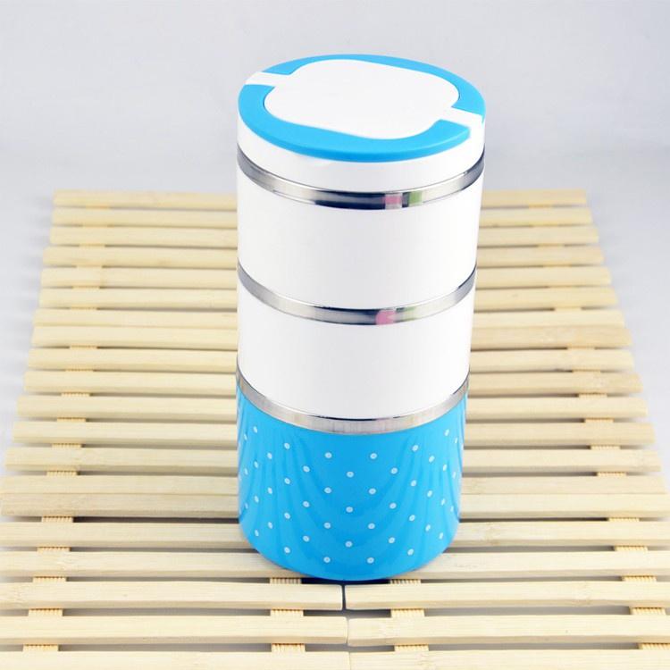CẶP LỒNG INOX GIỮ NHIỆT CHẤM BI CÓ QUAI XÁCH 1-2-3 TẦNG