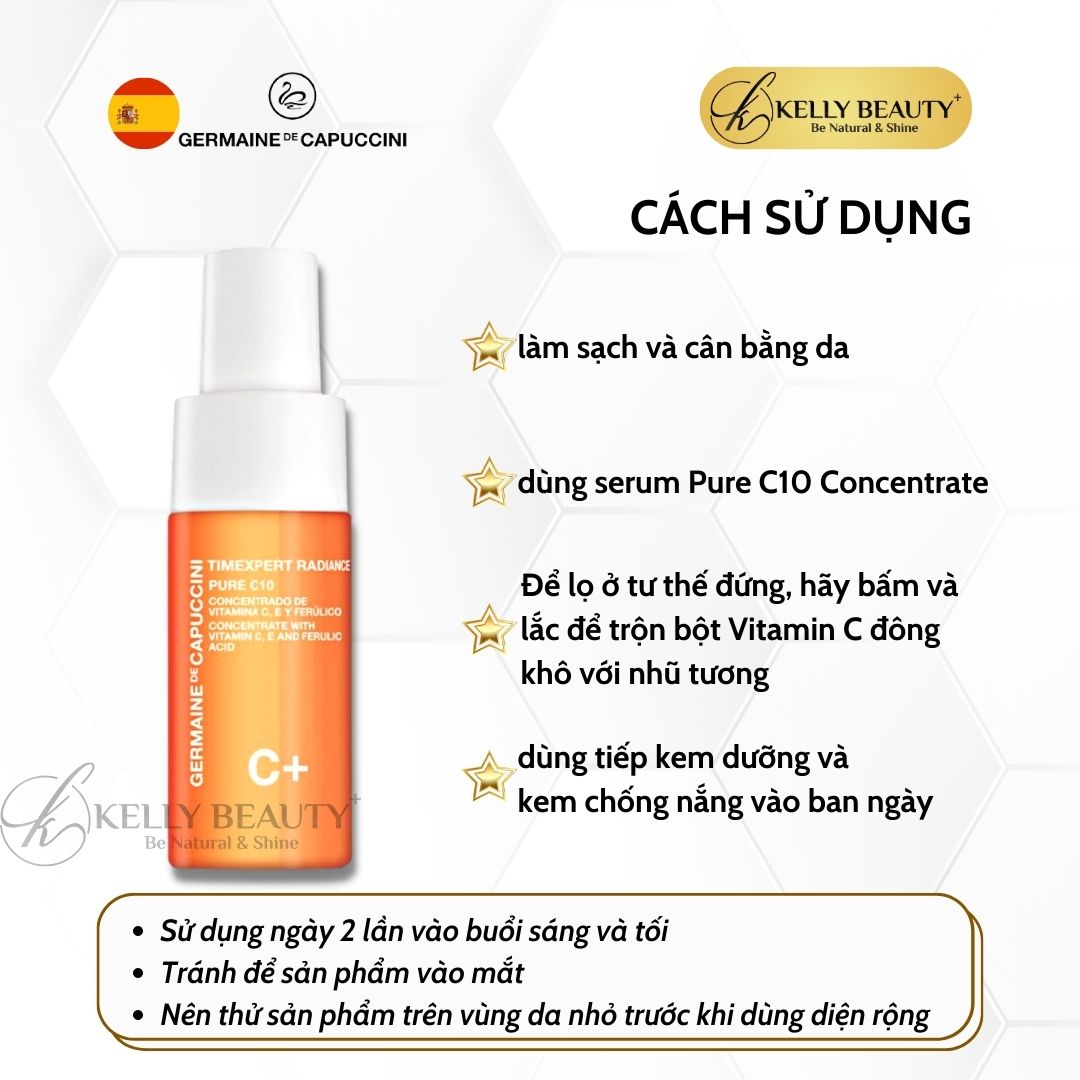 Hình ảnh Tinh Chất Dưỡng Sáng, Chống Lão Hóa Da Germaine Timexpert Radiance C+ Pure C10 | Kelly Beauty