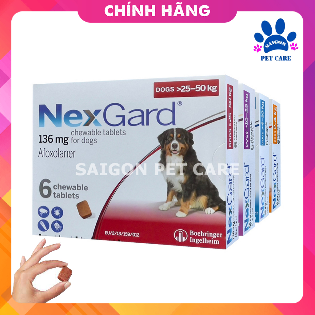 Viên nhai Nexgard trị ve rận, bọ chét cho chó (1 viên) - 4-10kg