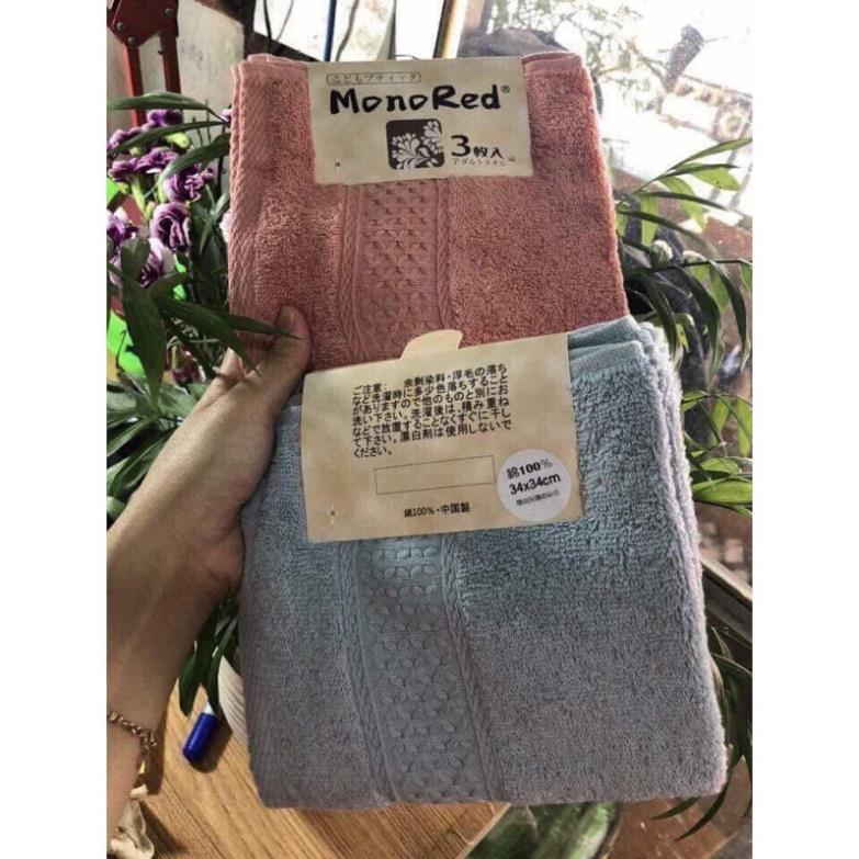 Sét 3 Khăn Mặt Xuất Nhật Chất Liệu Cotton Cao Cấp Mền Mịn Siêu Thấm Nước