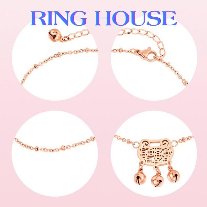 Lắc Chân Nữ Titan 3 Chuông May Mắn Vàng Hồng Rose Gold Đẹp