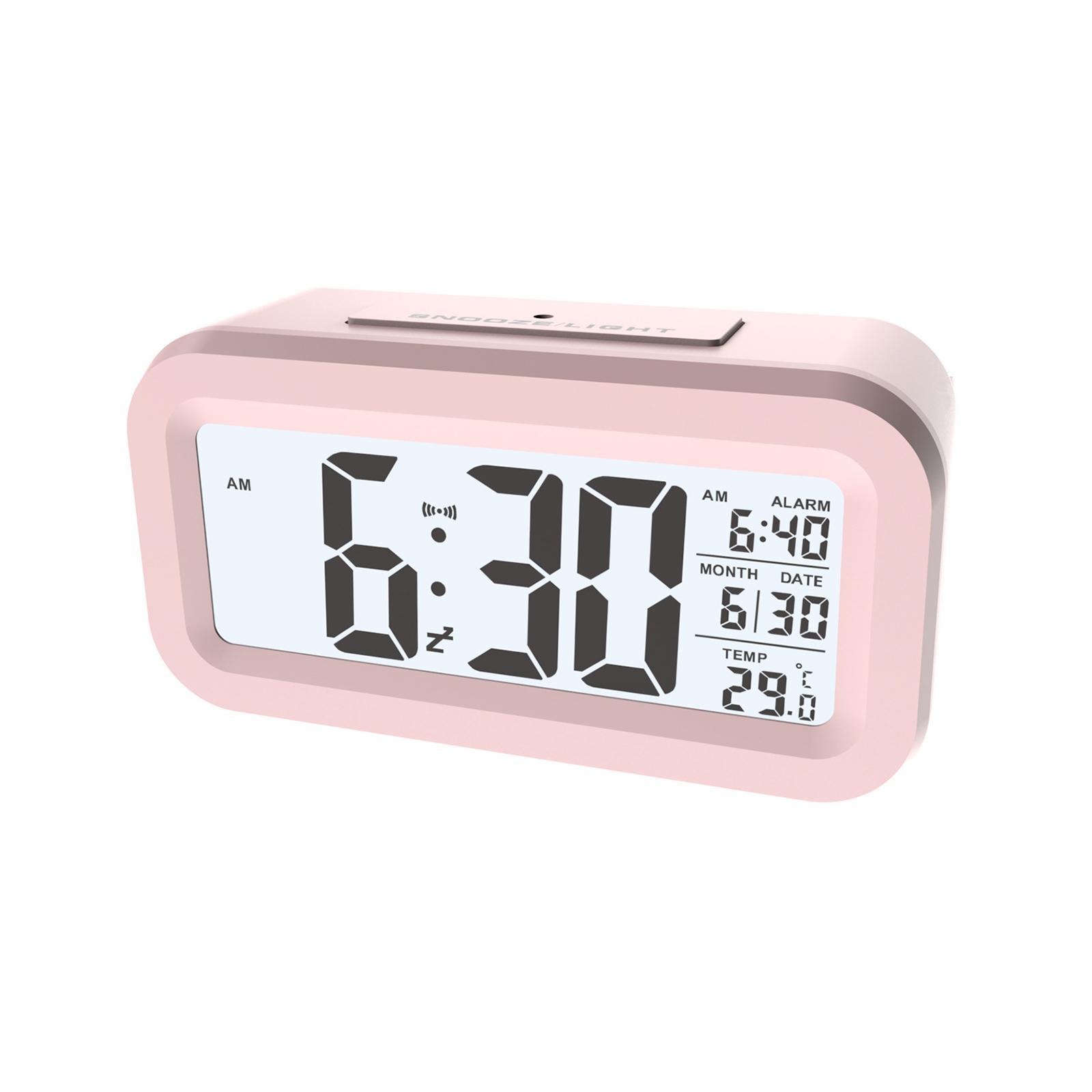 Digital Alarm Clock with Indoor Temperature Date Desk Clock Mute Clock for Study Room Bedroom NightStand Office Bedside